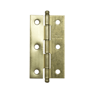 Bisagra mueble 2 1/2”,latonada, calibre 20, con tornillo.
