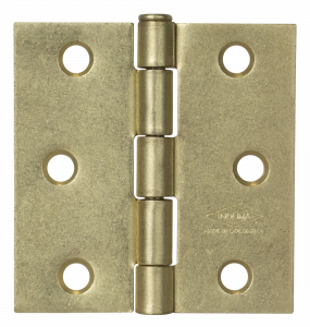 Bisagra nudo 3 x 3,cabeza plana,latonada, calibre 16, con tornillo,trio. X 3 und