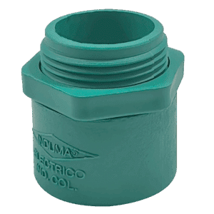 Conector plástico 3/4", verde.