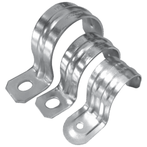 Grapa tubería EMT doble  3/4", galvanizada, calibre 26.