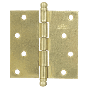 Bisagra nudo  4 x 4,cabeza redonda, dorada brillante, calibre 14, sin tornillo, trio X 3 und