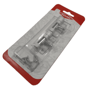 Pasador cuadrado 1 1/2", blanco, calibre 18, con tornillo, blíster. X 2 und