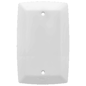 Tapa plastica 2x4 ciega, blanca, sin tornillo.