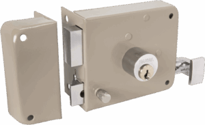 Cerradura fanal de sobreponer  izquierda  beige.