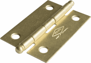 Bisagra mueble 2”, latonada,calibre 20, con tornillo.