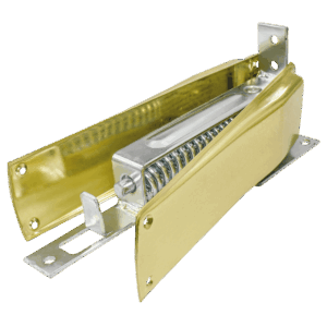 Bisagra piso vaivén de 9 1/2", dorado brillante.