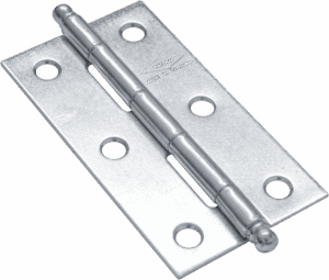 Bisagra mueble 2 1/2", zincada, calibre 20, con tornillo.