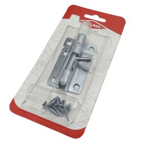 Pasador cuadrado 2 1/2", zincado, calibre 18,con tornillo, blíster