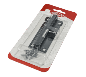 Pasador cuadrado 4", negro, calibre 18, con tornillo, blíster