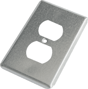 Tapa metálica 2x4, toma doble, galvanizada, calibre 26.