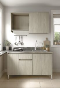 Cocina integral MC 150 – Roble Claro & Gris Nórdico