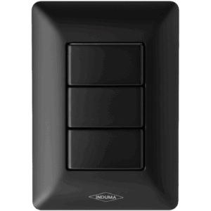 Interruptor conmutable triple, negro.