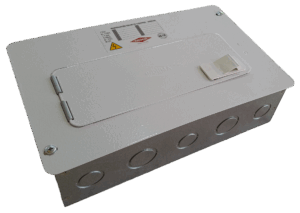 Tablero portacircuito Slim de 8 circuitos, con puerta y base galvanizada.