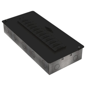 Tablero portacircuito Slim de 12 circuitos, con base galvanizada y tapa NEGRA.