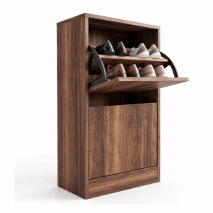 Zapatero abanico organizador de calzado hasta 8 pares-50 × 95 × 28 cm. Avellana ahumada.